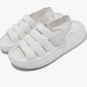 UGG Sport Yeah Bright White Slingback Slide Sandals